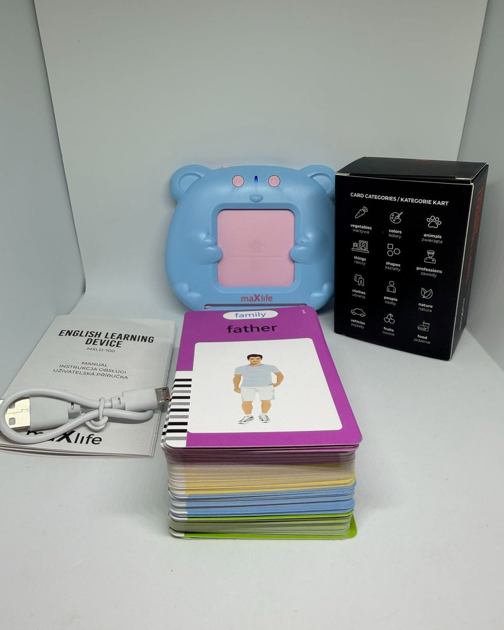 Appareil d’apprentissage anglais maXlife MXLD-100 avec 112 cartes