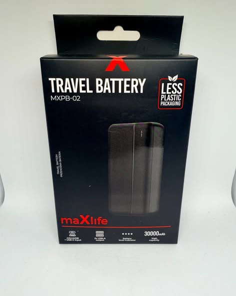 Batterie externe maXlife MXPB-02 30 000 mAh – 2x USB-A – USB-C – Noir
