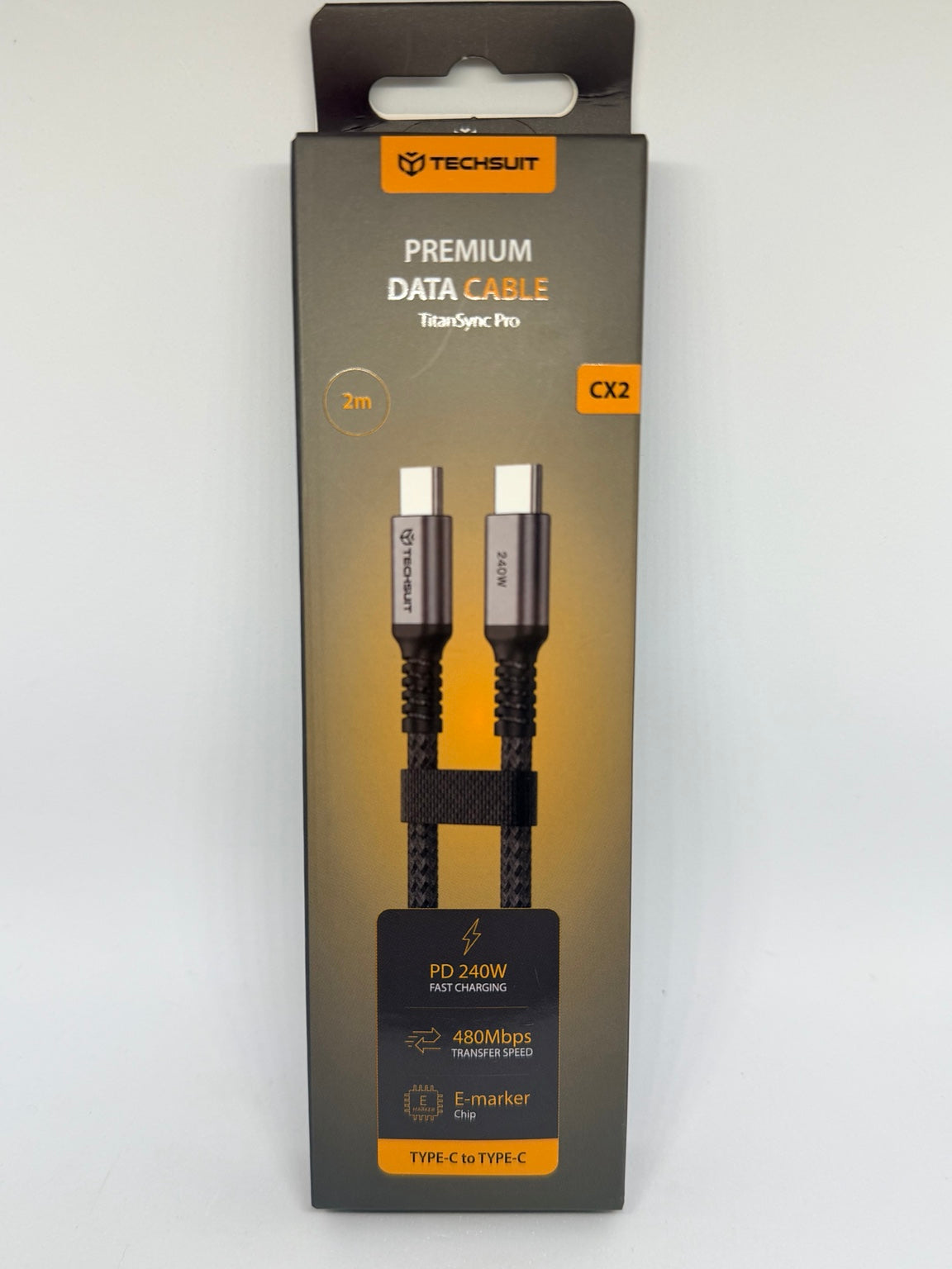 Câble USB-C vers USB-C Techsuit CX2 240 W – 2 m