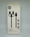 Câble 3-en-1 Setty USB-A vers USB-C / micro-USB / Lightning – 1 m