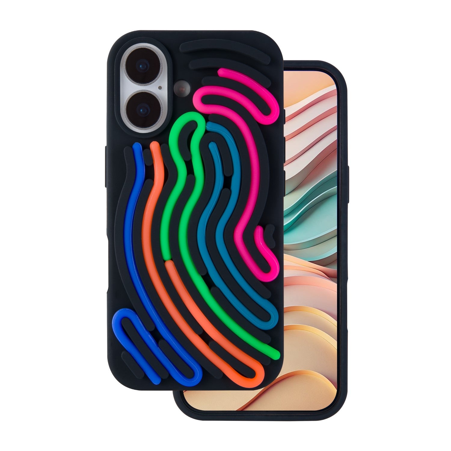 Coque noire DIY Snake pour iPhone 16 6,1"