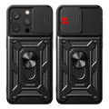 Coque Defender Slide noire avec cache caméra pour iPhone 17 6,3"