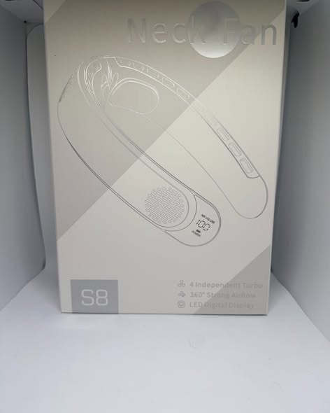 Ventilateur de cou sans pales S8 – 3 vitesses – écran digital – batterie 4000 mAh