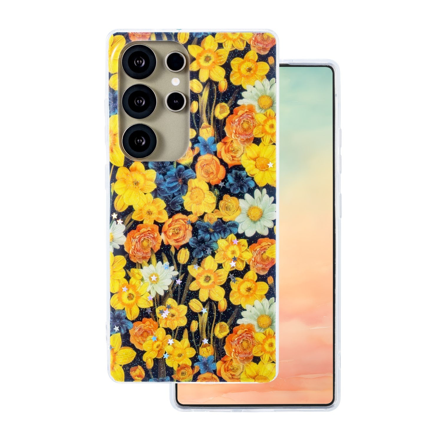 Coque Glow Glam orange pour Samsung Galaxy S25 Ultra